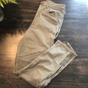 AE Moto Super Stretch Olive Jeggings